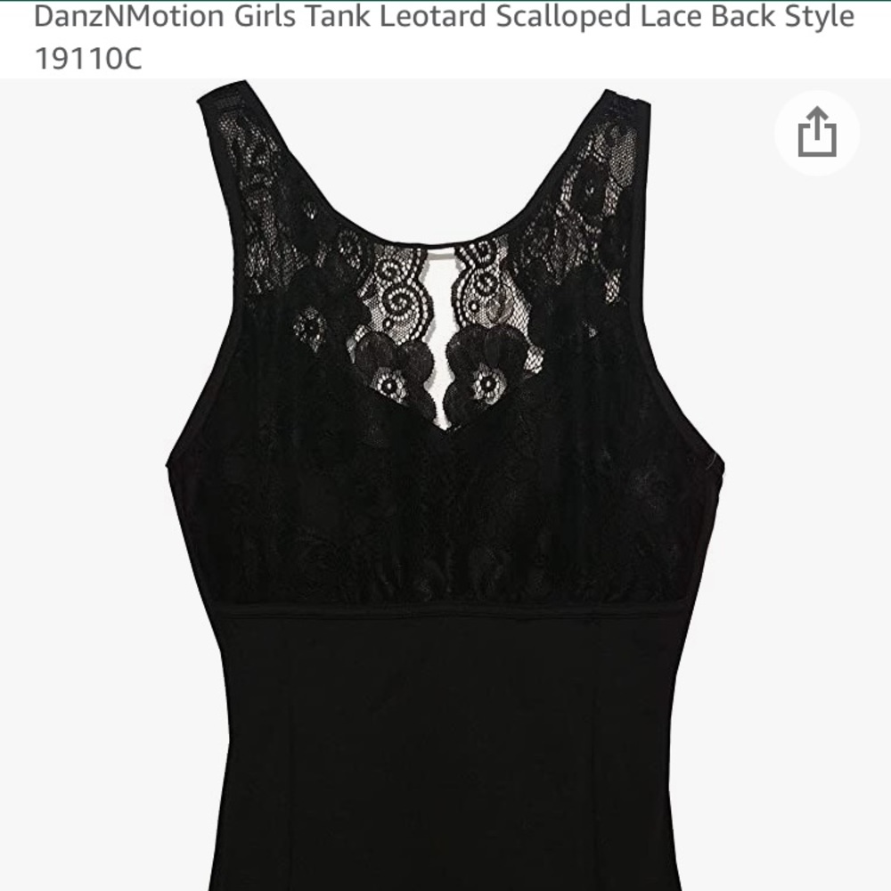 Black leotard with lace back 12-14 size dance or gymnastics